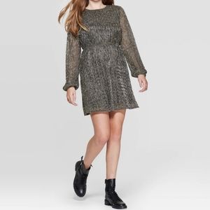 Xhilaration Gilded Gold Metallic Dress/ XL.